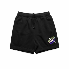 Vice 84 'Retro Spray' Jogger Shorts - Black Light Reflective Trim Abrasion Resistant Hem