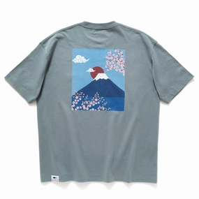 (ZT660) Fujisan Graphic Pocket Tee Relaxed Design Microfiber Blend