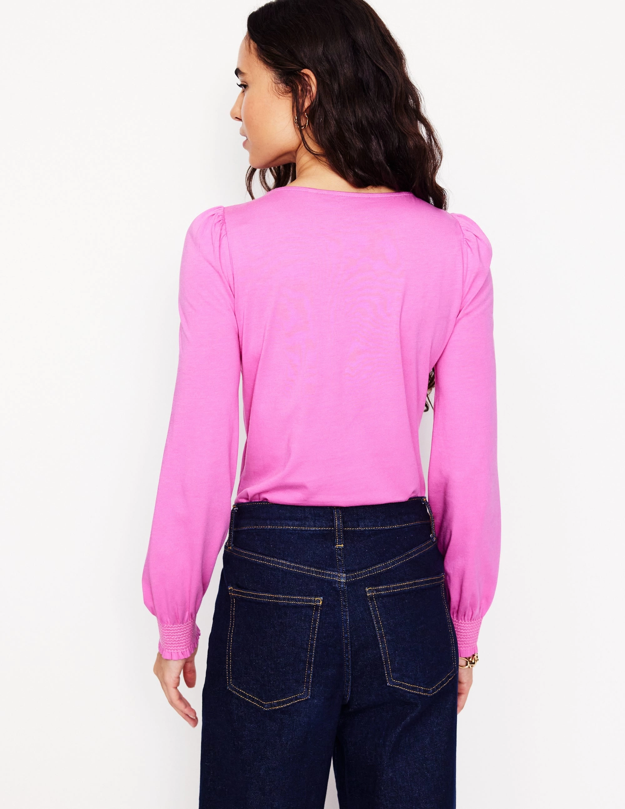 QuickDry Material Smocked Cuff Supersoft Top-Tickled Pink ReinforcedEdges Wind Resistant Fabric