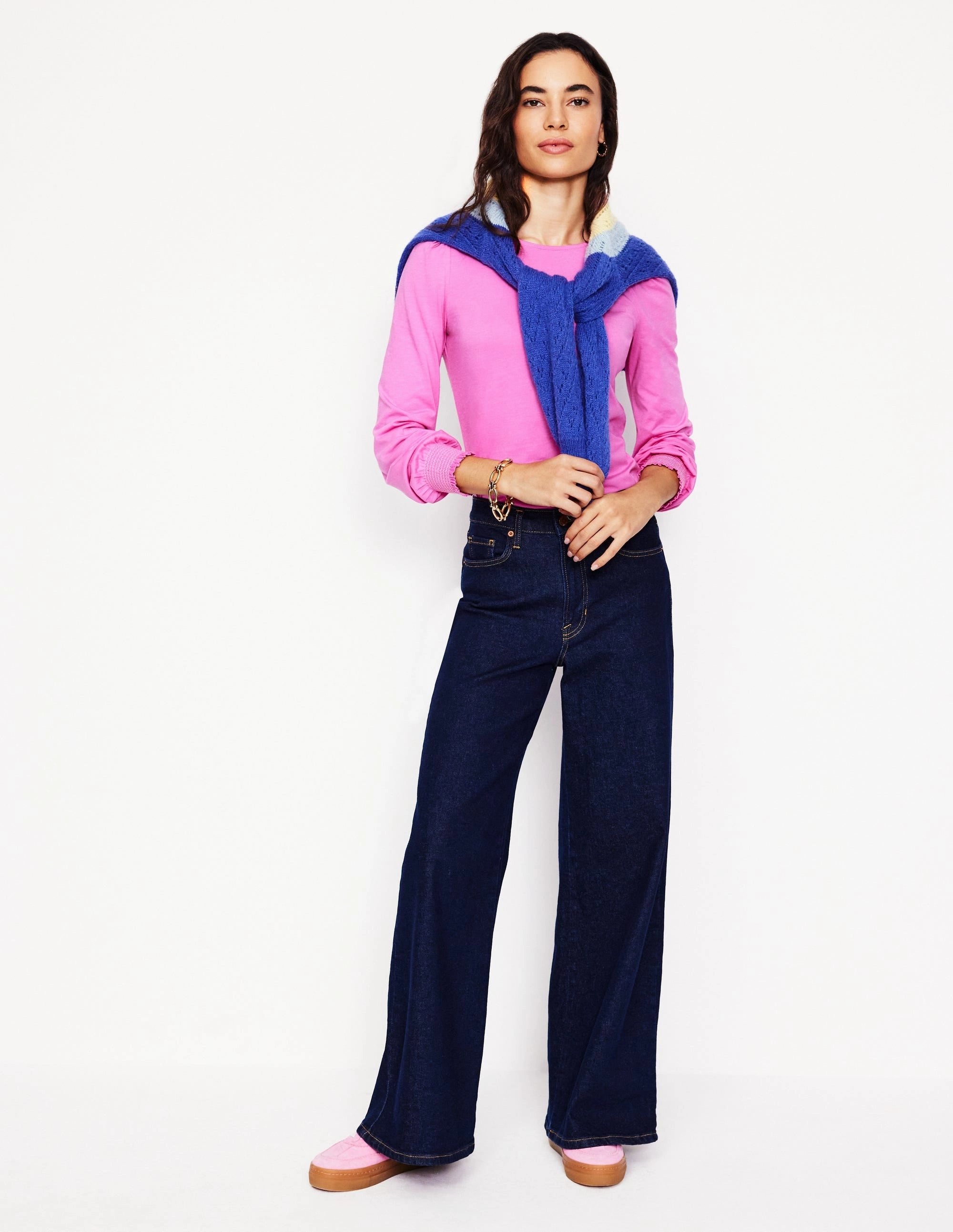 QuickDry Material Smocked Cuff Supersoft Top-Tickled Pink Casual dress NonIrritating Seams