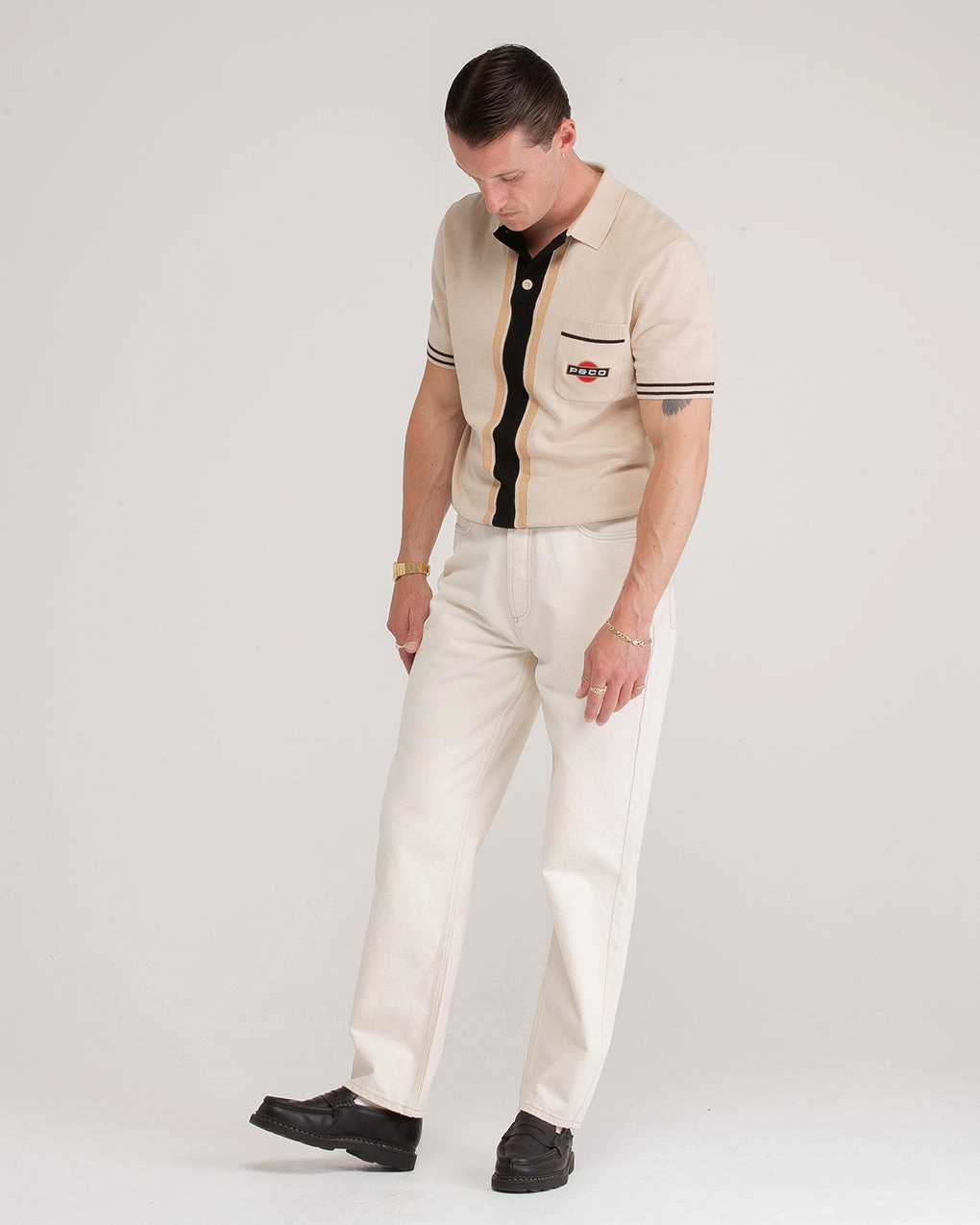 Racing Team Knitted Polo - Stone Outdoor Essentials