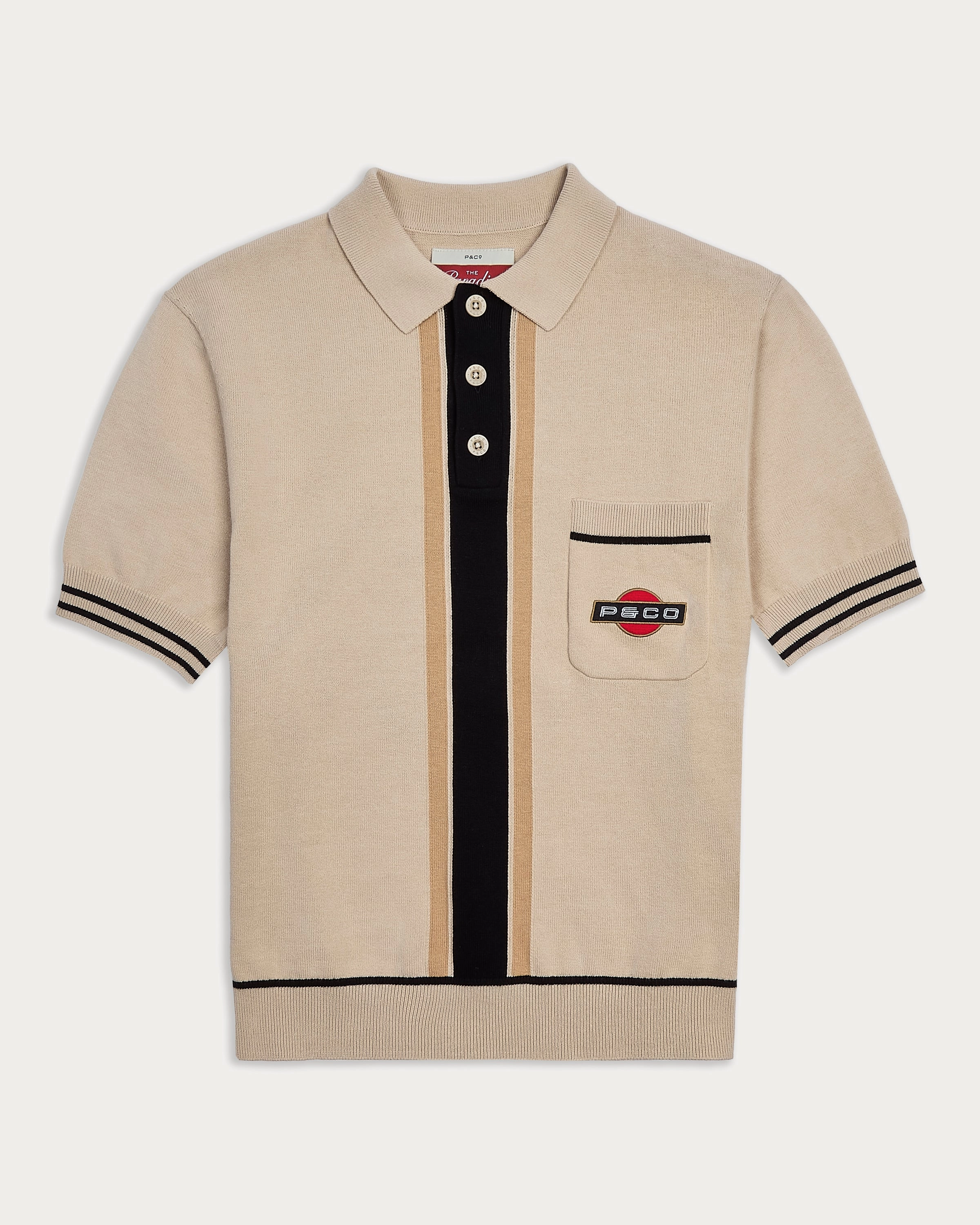 Racing Team Knitted Polo - Stone High-End Quality