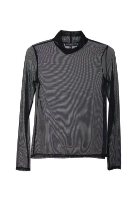 Raelyn Mesh Turtleneck In Black Cozy Choice