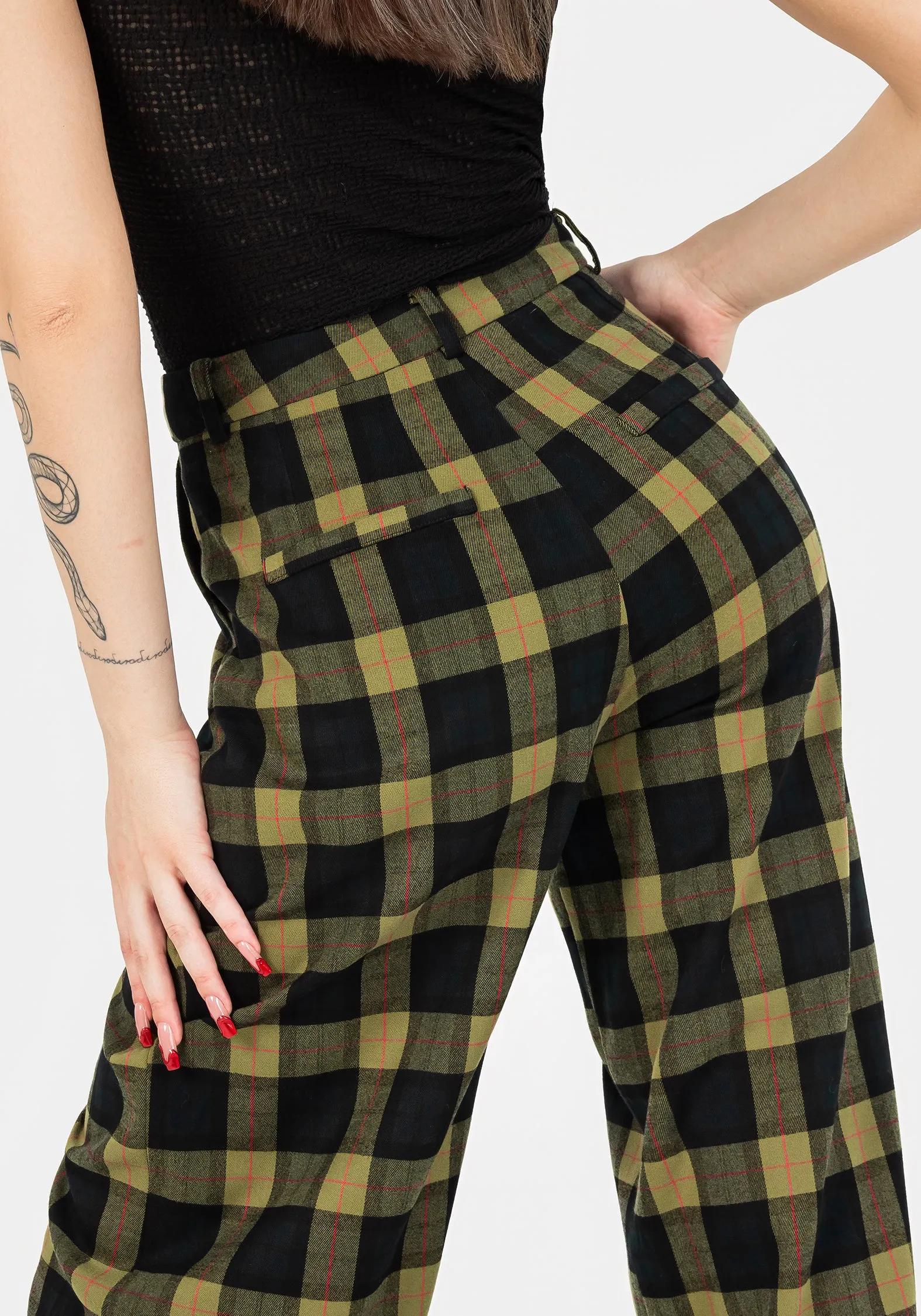 Rapture Wide Leg Check Trousers Relax Mode ReinforcedKnees