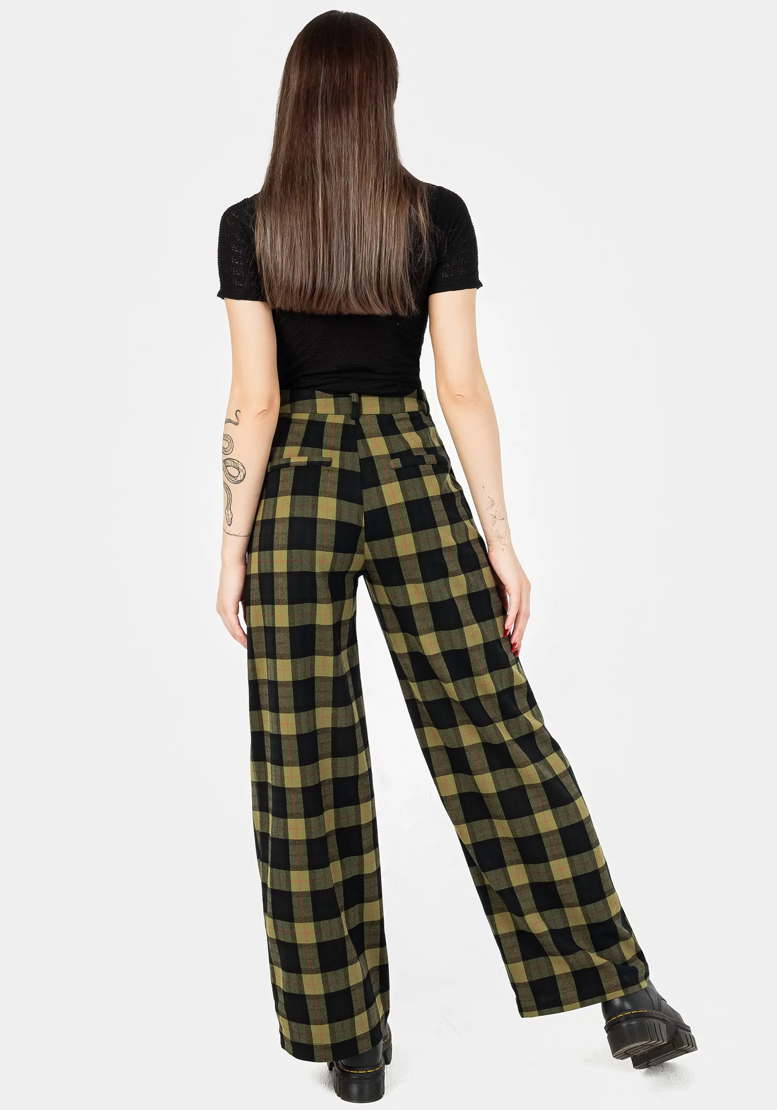 Stretchable Wear Rapture Wide Leg Check Trousers