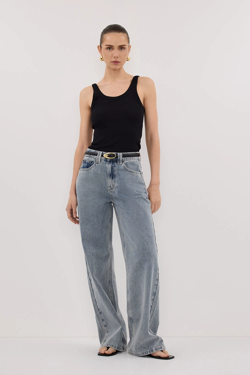 REAGAN 2.0 LIGHT BLUE TALL SLOUCHY JEAN StainResistantFinish