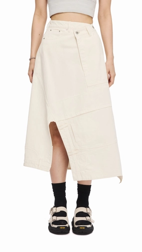 Synthetic Blend Department Store Style Rebuilt Denim Skirt