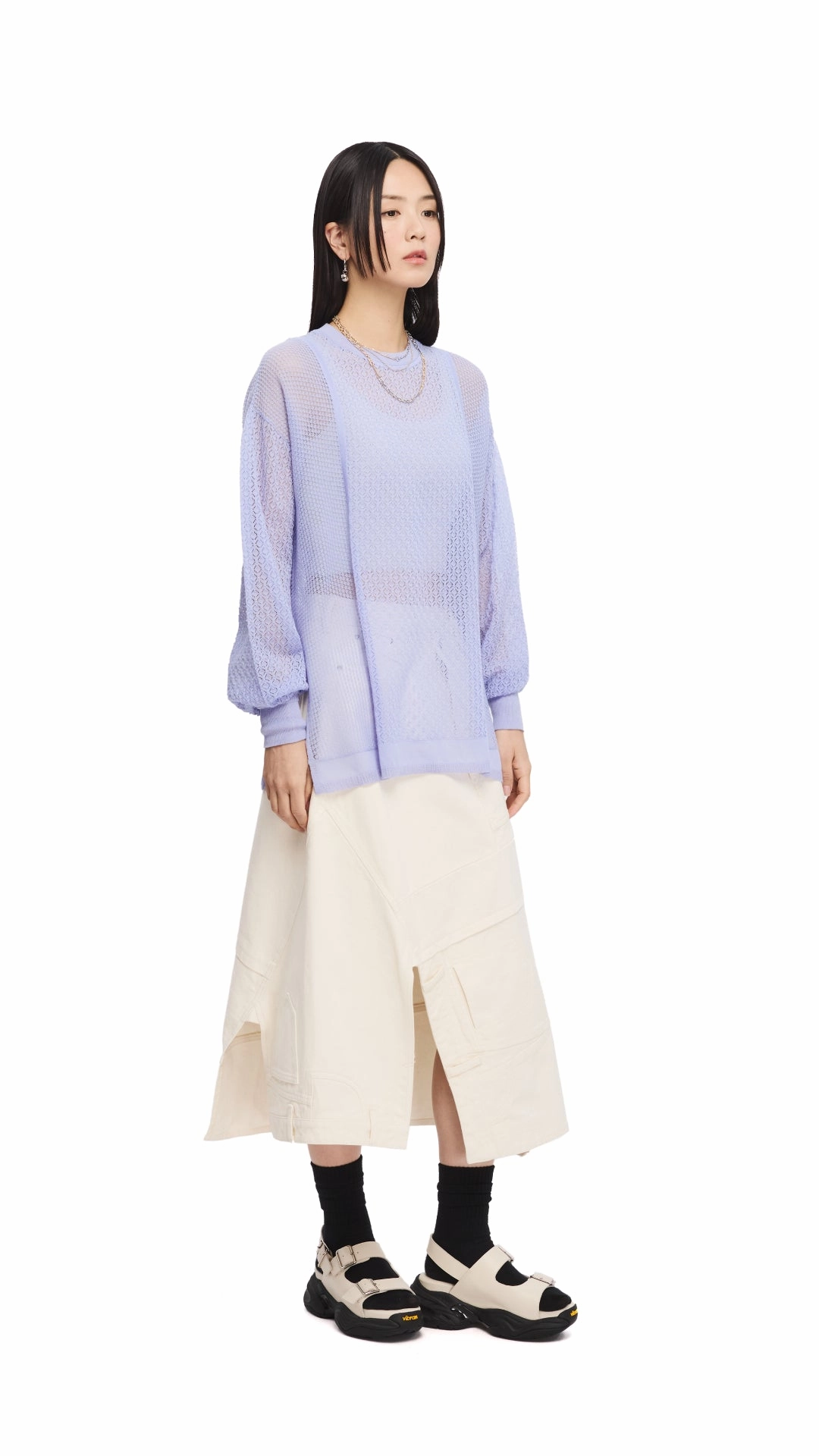Layered Structure Casual Moments Rebuilt Denim Skirt