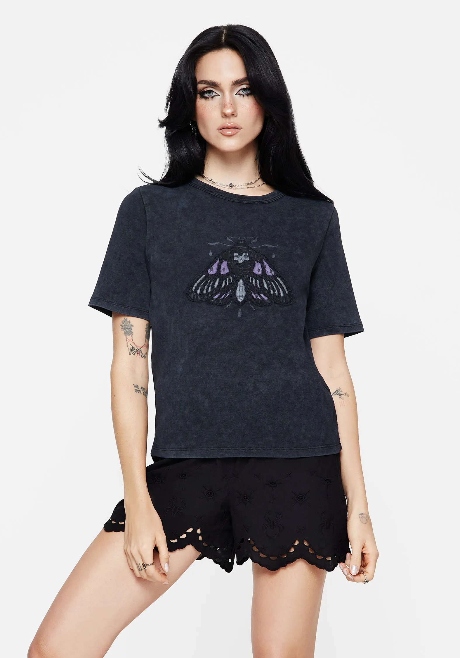 Summertime Cotton Moth Applique T-Shirt SoftFeel Fabric Temperature Control Technology