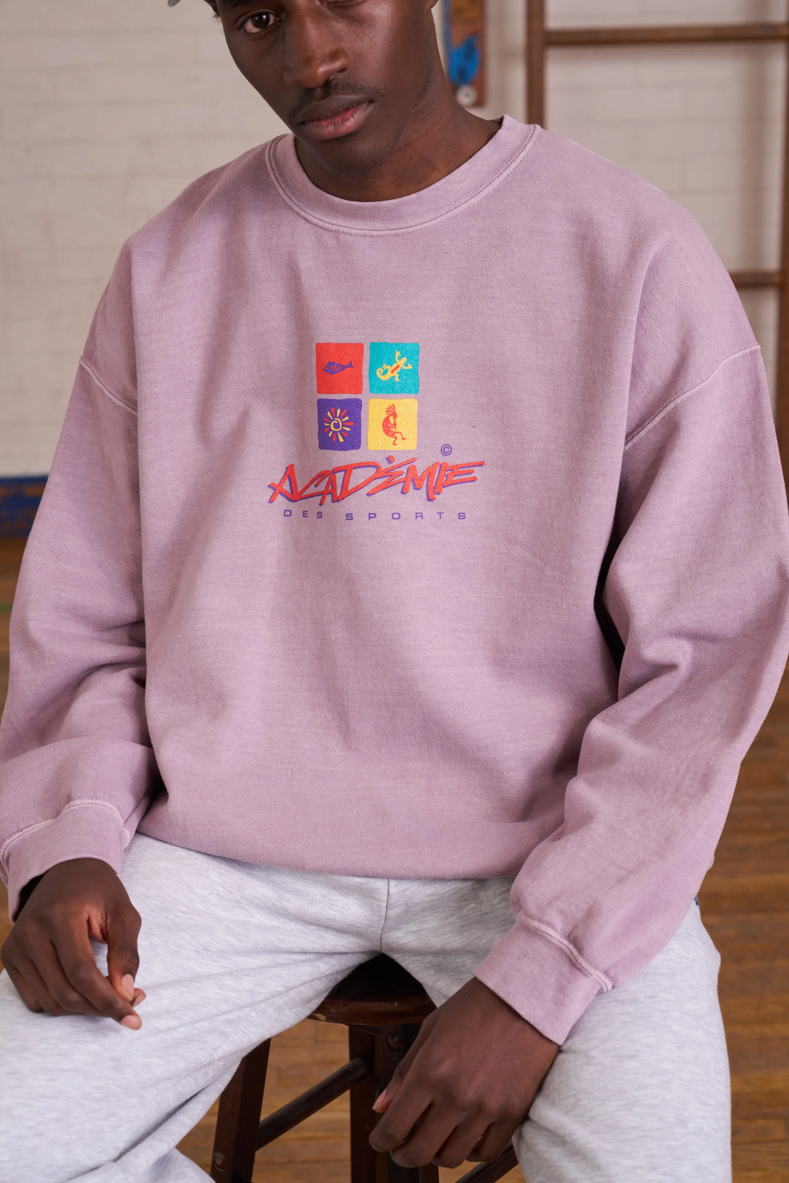 Vice 84 *10 Years Of* 'Sea Shapes' Sweater - Vintage Washed Mauve Classic Comfort Non Restrictive Fit