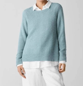 Versatile Apparel Organic Linen Sweater In Seafoam