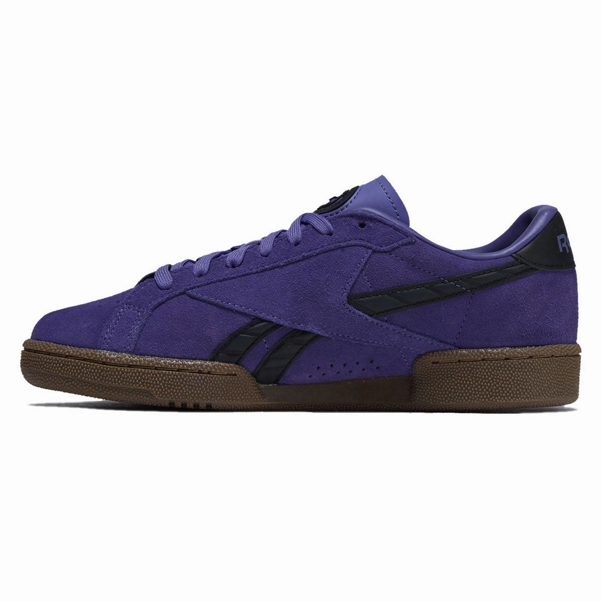 Reebok Club C Grounds UK Shoes - Royal Purple/Digital Lime/Gum Smooth Feel Sneaker Collections