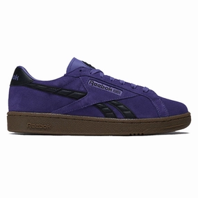 Unique cushioning Reebok Club C Grounds UK Shoes - Royal Purple/Digital Lime/Gum