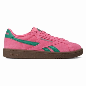 Speed Performance Reebok Womens Club C Grounds UK Shoes - Atomic Pink/Upgrade Green/Gum