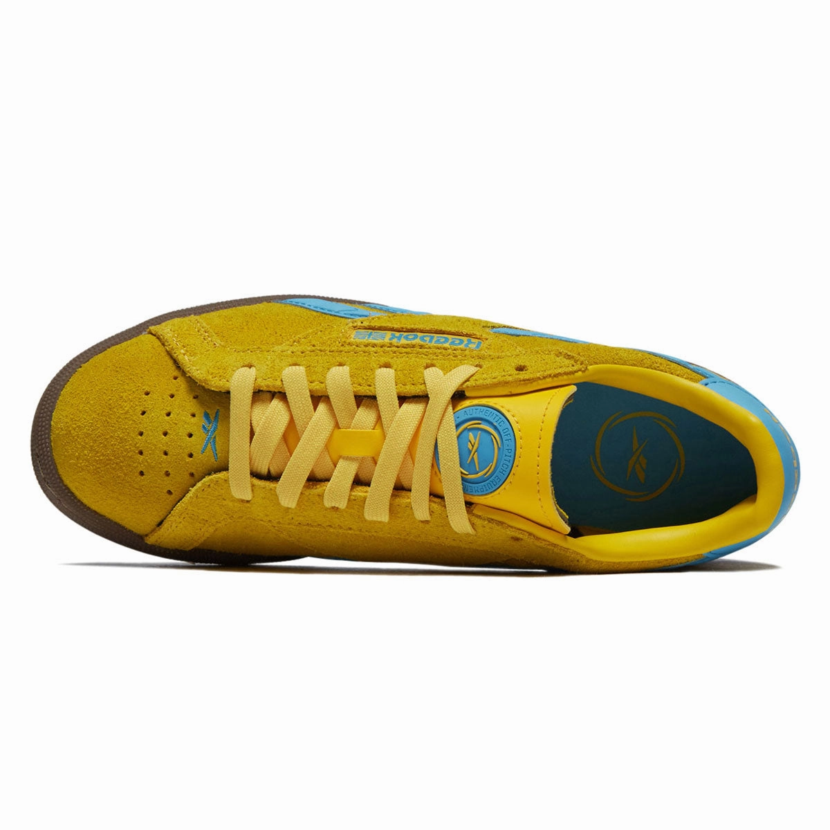 Reebok Womens Club C Grounds UK Shoes - Golden Haze/Future Cyan/Gum ZipUp Active Movement