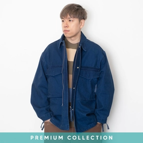 Erasable Stains Treatment Reflective details (JK382) Japanese Fabric Indigo M65 Field Jacket