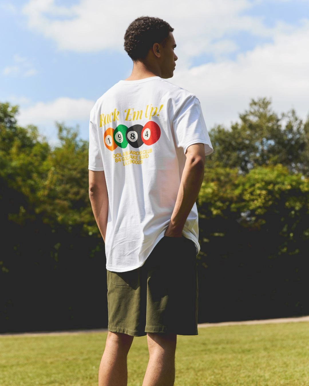 Vice 84 'Rack 'Em Up' Tee - White Distressed Hem Finish