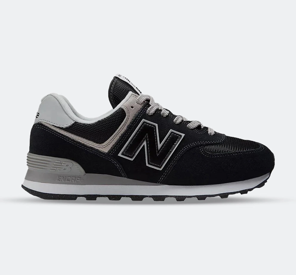 endurance training shoe fitness Men's Wide Fit New Balance ML574EVB Walking/Running Trainers - Exclusive - Black/White ENCAP