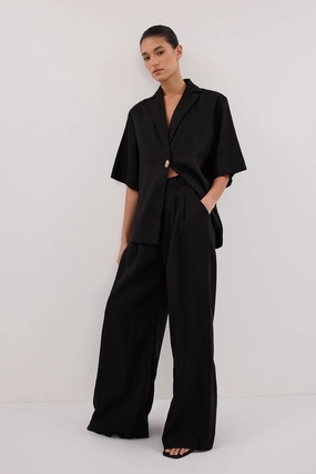 HOLDEN BLACK LINEN PANT Fit Comfort Smart Design