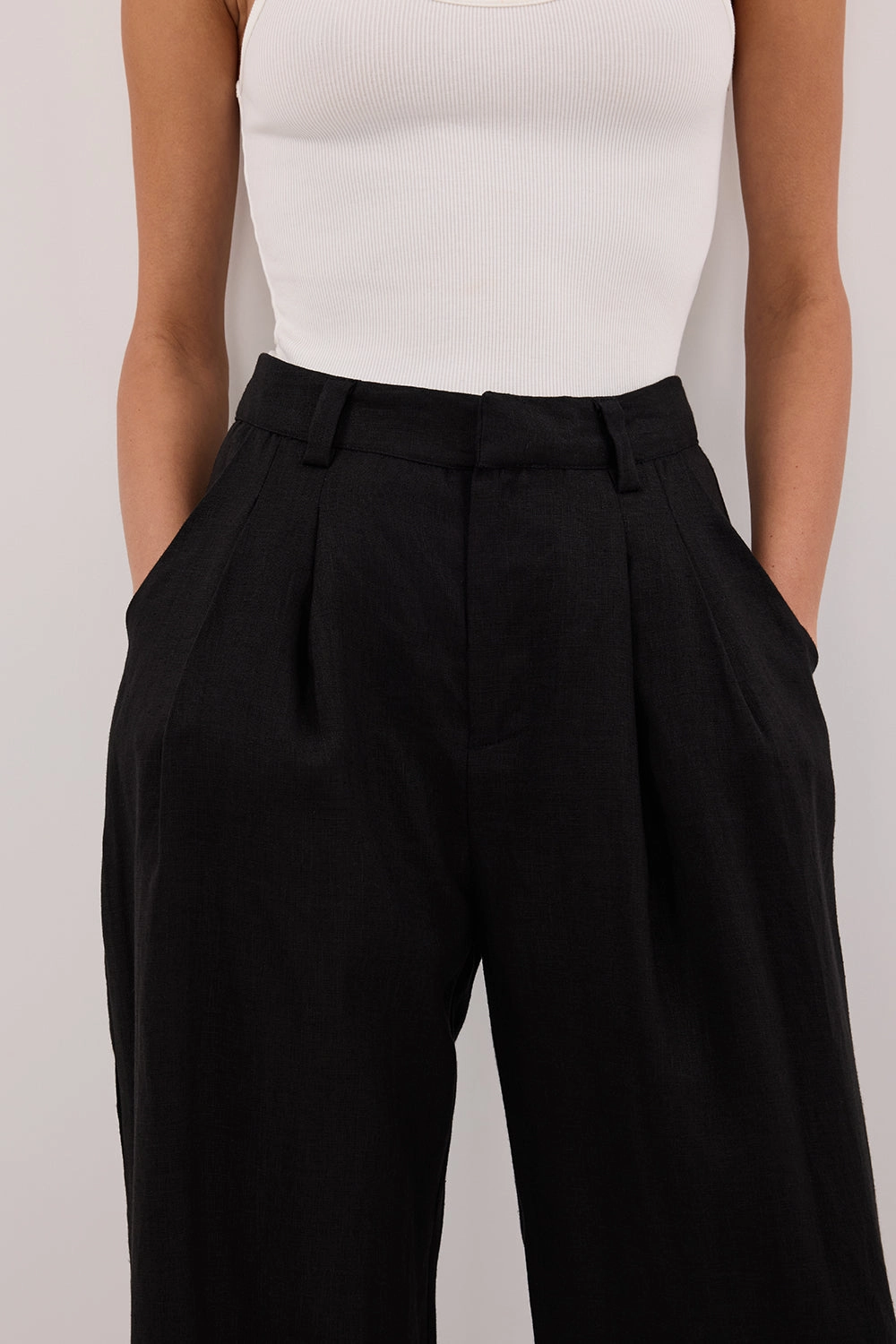 HOLDEN BLACK LINEN PANT Modern Edge
