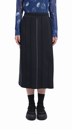 Adjustable Ties Stylish Choice Knitted Contrast Stitch Pencil Skirt