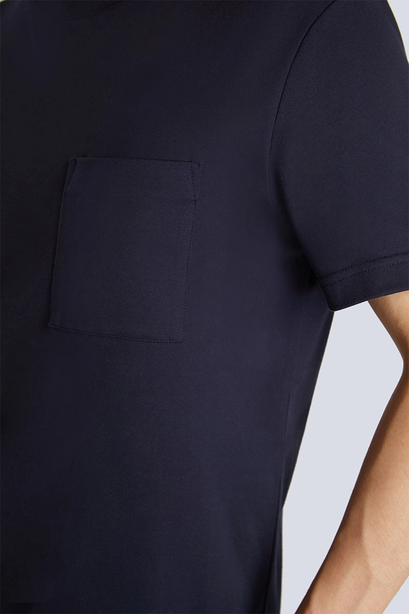 Breathable apparel Regal Crew Neck Pocket T-Shirt | Navy NNY096