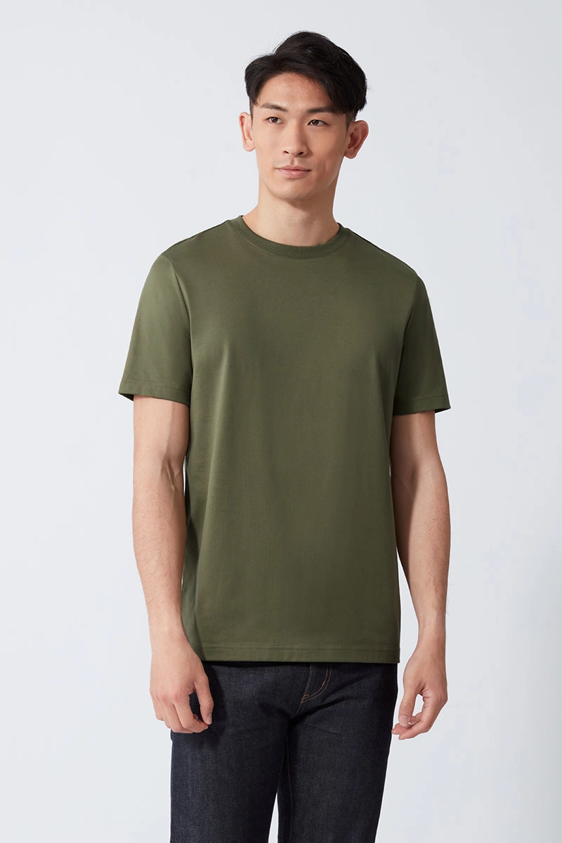 Temperature Regulating Regal Crew Neck T-Shirt | Olive GNE474