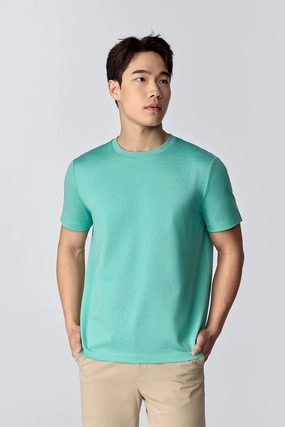 Regal Crew Neck T-Shirt | Turquoise Green PT5218 Chic Wear