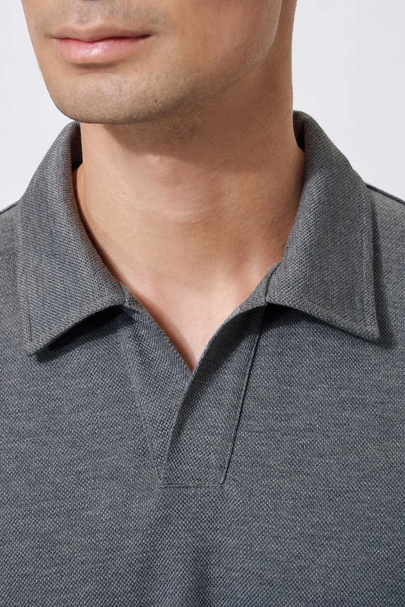 Regal Pique Buttonless Polo | Dark Grey EBCG30 sporty wear
