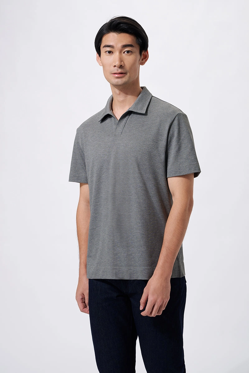 Regal Pique Buttonless Polo | Dark Grey EBCG30 Polo Player Trendy Appeal
