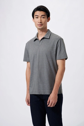 Regal Pique Buttonless Polo | Dark Grey EBCG30 Polo Player Trendy Appeal