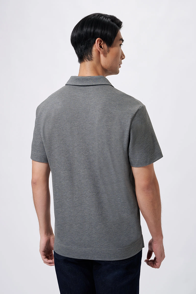 Regal Pique Buttonless Polo | Dark Grey EBCG30 Sporty Look
