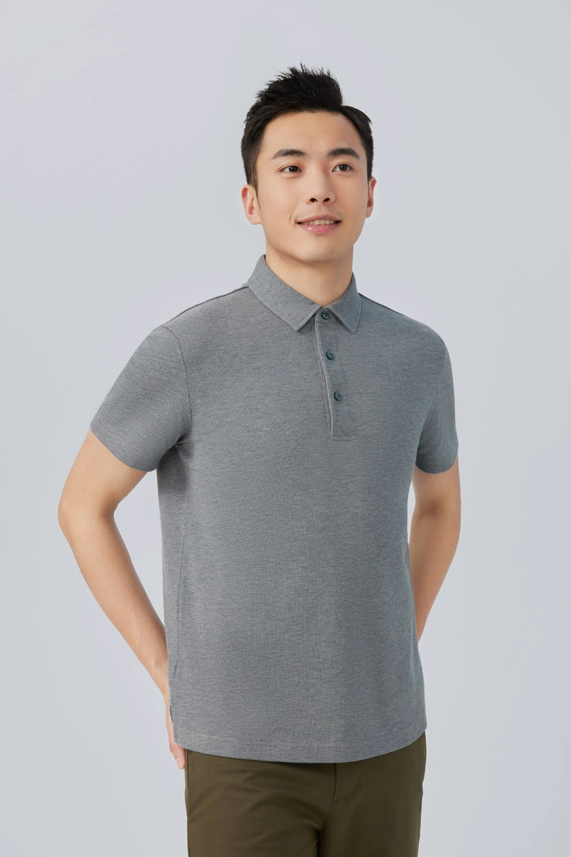 Effortless Look Regal Pique Polo | Dark Grey EBCG30