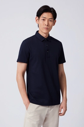Fashionable Layer WrinkleResistant Finish Regal Pique Polo | Navy NNY096