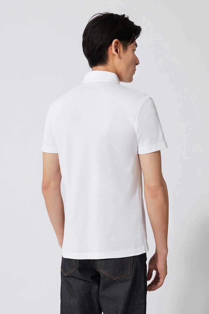 ButtonDown Collar Comfort Fit Regal Pique Polo | White WH001Z