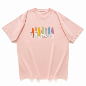 Anti-pilling (ZT1489) Rainbow Surfers Graphic Tee