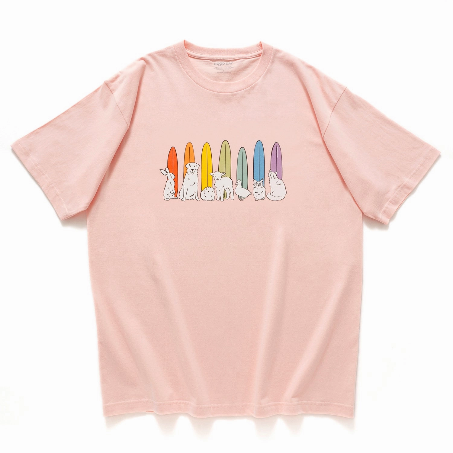 Anti-pilling (ZT1489) Rainbow Surfers Graphic Tee