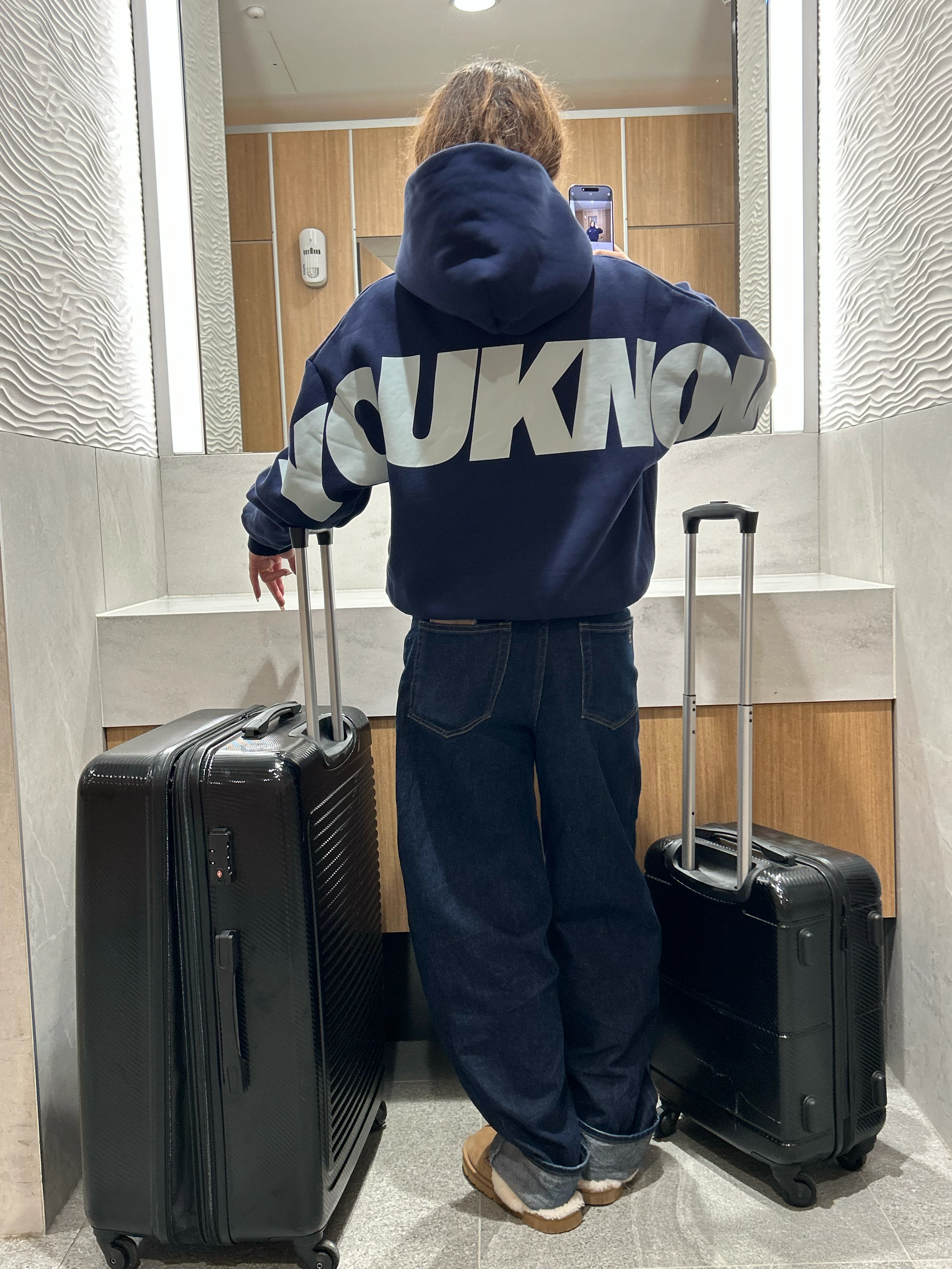 Big Back Hoodie | Navy Ice Contrast Stitching Accents