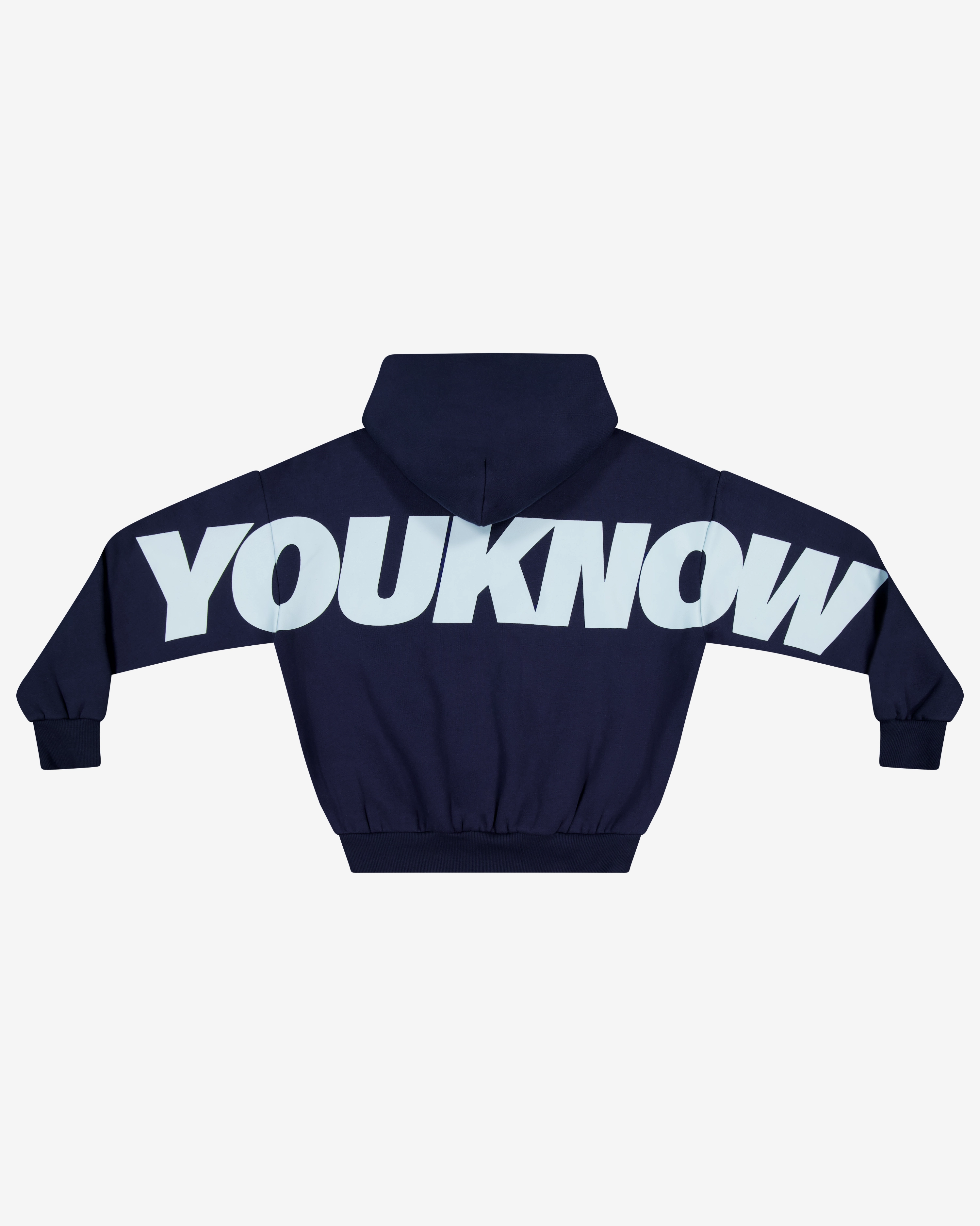 Androgynous style Dromedary like Big Back Hoodie | Navy Ice