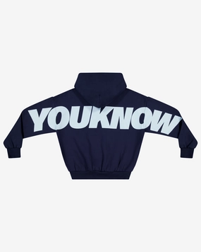 Androgynous style Dromedary like Big Back Hoodie | Navy Ice