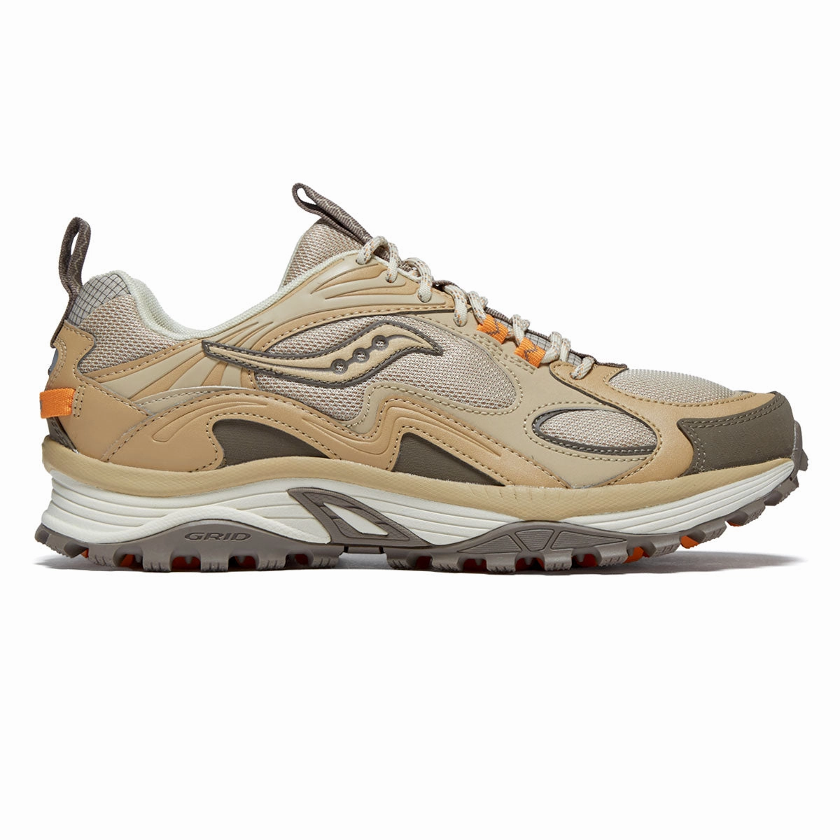 Saucony Grid Aura X Shoes - Whey/Orange Noise Reducing