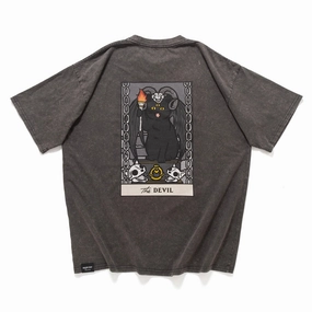 (ZT1749) Catarot V1.7 The Devil Graphic Tee Daily Outfit Yarn Dyed Fabric