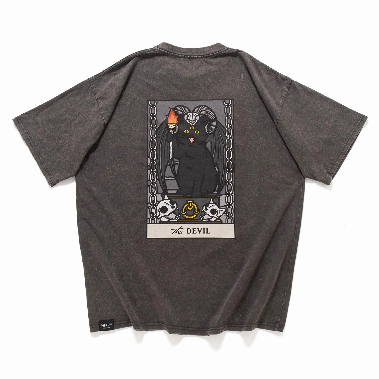 (ZT1749) Catarot V1.7 The Devil Graphic Tee Daily Outfit Yarn Dyed Fabric