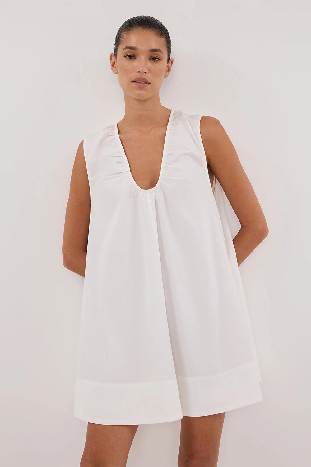 Style Upgrade GABBY WHITE COTTON MINI DRESS