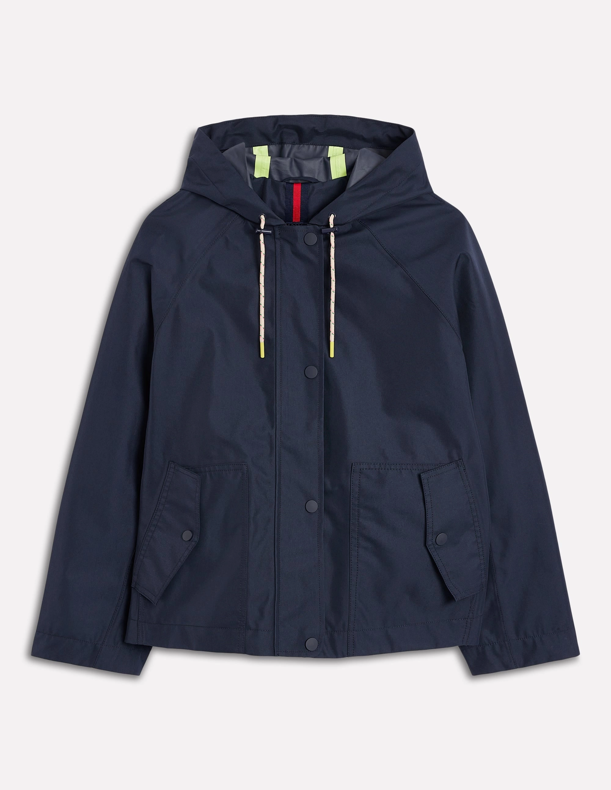Cropped Rain Mac-Navy Eco Friendly Production