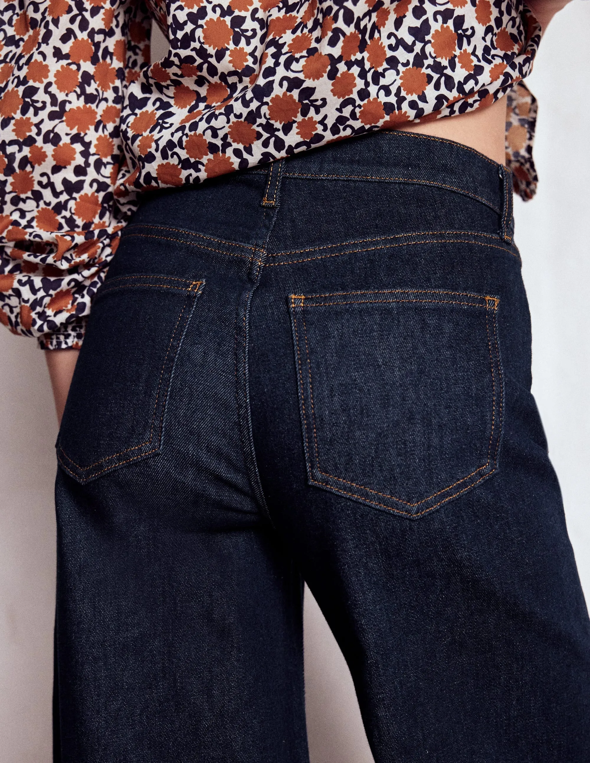 FunctionalZipper High Rise Wide Leg Jeans-Indigo Rinse