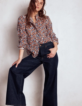 SeamlessConstruction High Rise Wide Leg Jeans-Indigo Rinse