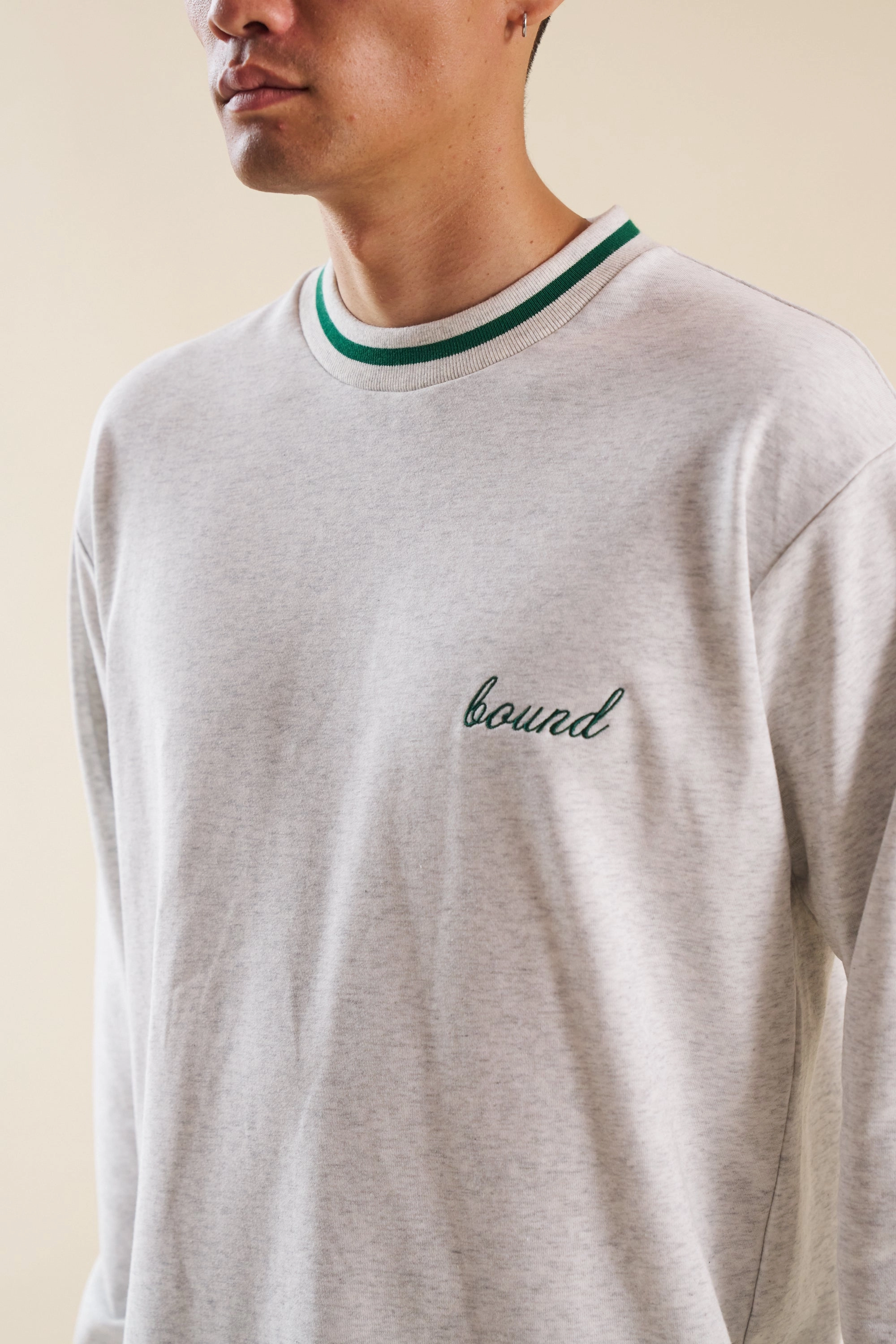 Smart Wear Seasonal Wear bound Ash Grey Longsleeve Tee