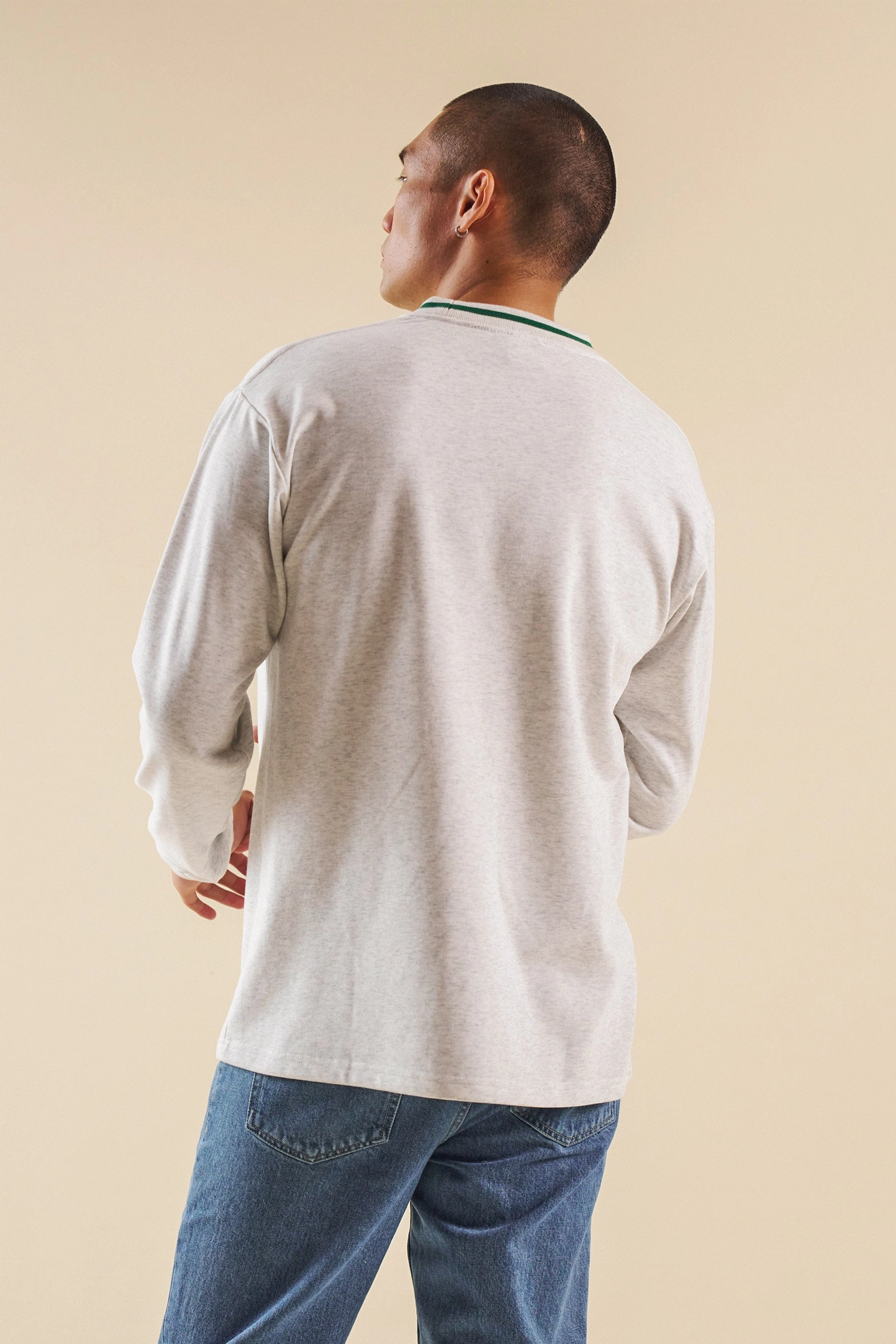 Antibacterial Treatment Soft Fit Wear bound Ash Grey Longsleeve Tee