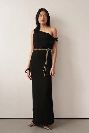 Travel Style KARA BLACK KNIT SLEEVELESS MIDI DRESS